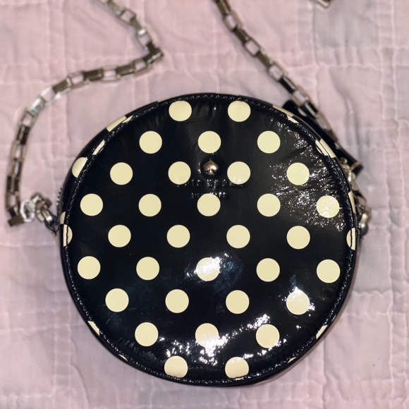 Kate Spade black & ivory polka dot crossbody - Picture 1 of 3